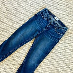 Paige raw hem ankle jeans.